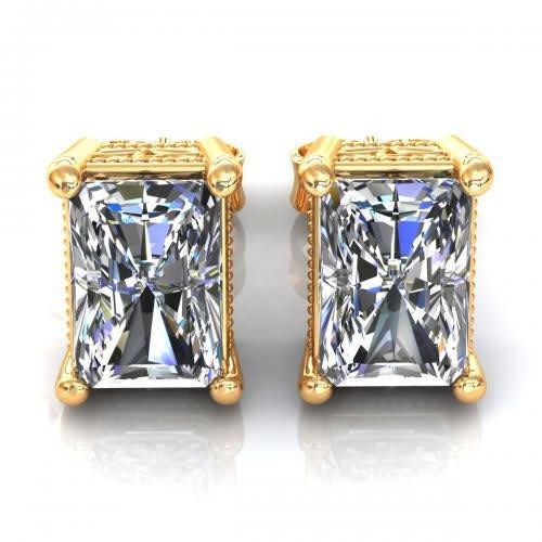 Radiant Cut Diamond Earrings | Bijoux Majesty